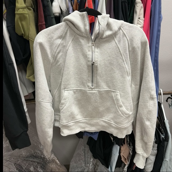 lululemon athletica scuba Heathered Gray Half-Zip Hoodie - Picture 1 of 3